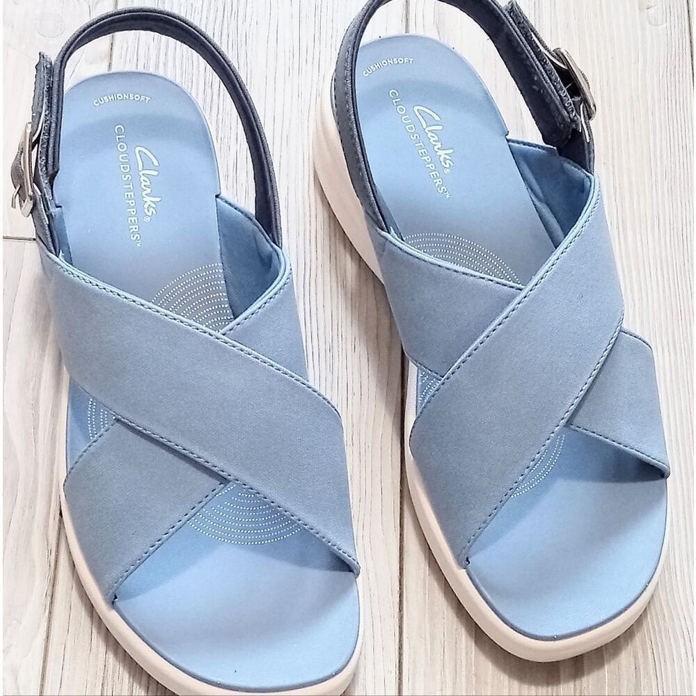 (S-4387) Clarks Cloudsteppers Backstrap Sandals - Drift Sun Sz 8W - Picture 6 of 11